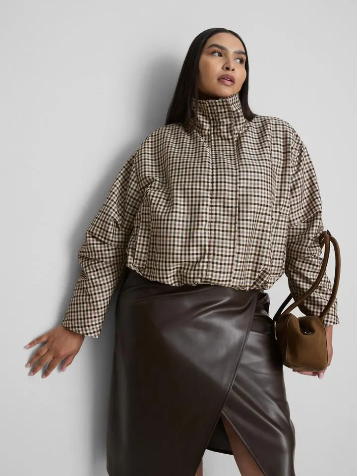 Veste technique courte à carreaux By Coleen