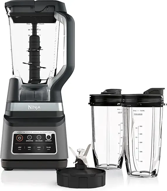 Ninja BN751 Professional Plus DUO Blender, 1400 Peak Watts, 3 Auto-IQ Programs for Smoothies, Frozen Drinks & Nutrient Extractions, 72-oz. Total Crushing Pitcher & 2 24oz To-Go Cups, Black (Renewed)
