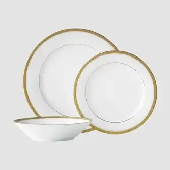 Noritake Charlotta Gold Microwave Safe 12pc Dinner Set
