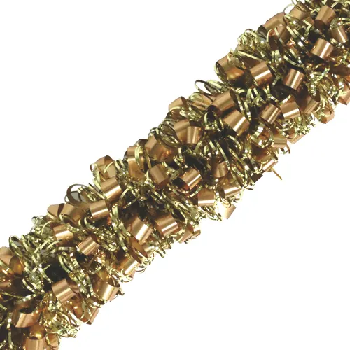 Enchanted Forest® 12' Copper & Gold Bubble Tinsel Christmas Garland