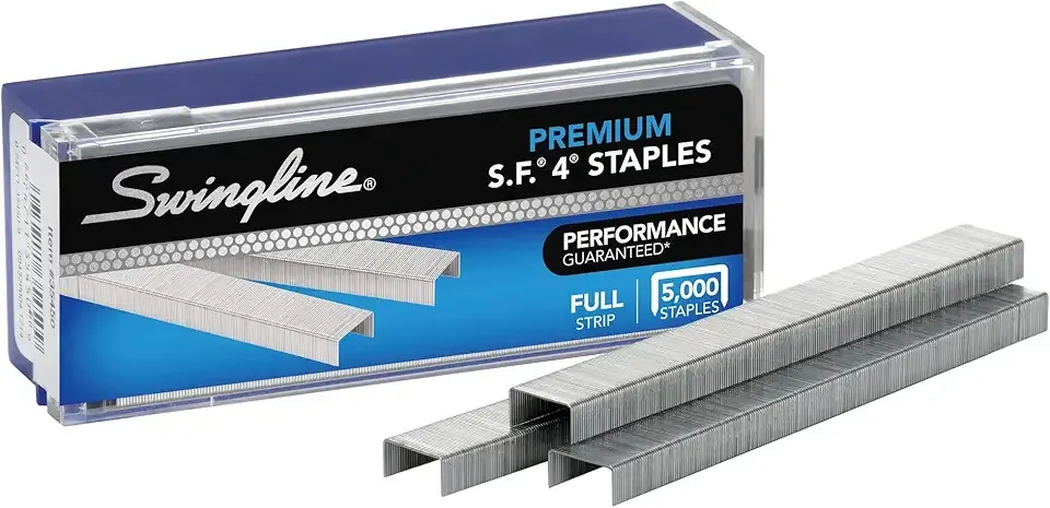 Swingline S.F. 4 Premium Staples for Desktop Staplers, 1/4" Length, 210/Strip, 5000/Box (35450)