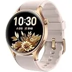 aeac Smart Watch for Women, AMOLED Ultra-Clear Screen Activity Trackers with Heart Rate/Sleep/SpO2 Monitor, Smartwatch for iPhone/Samsung/Android, 110+ Sport Modes (Rose Gold, S/M/L, Rose Gold)