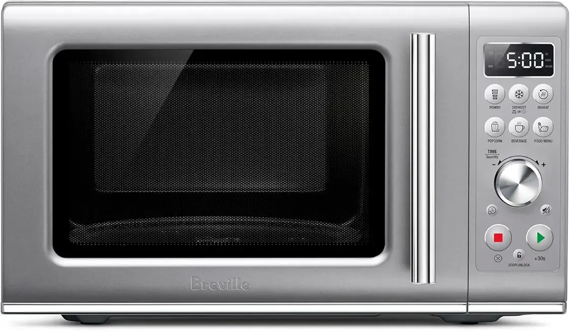 Breville BMO650SIL Compact Wave Soft Close Countertop Microwave Oven, Silver