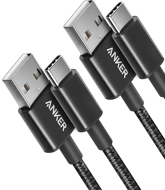 Anker Cable [2 Pack, 3FT], USB A to USB C Cable for iPhone 17 Series,Samsung Galaxy S10 S10+, LG V30, Beats Fit Pro and More (Black)
