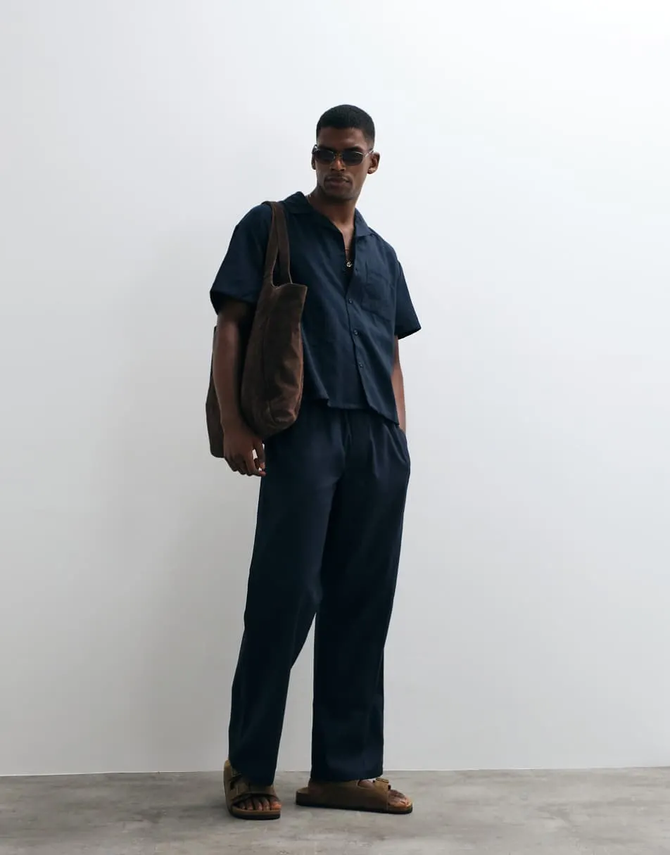 New Look co-ord wide leg trousers in navy
