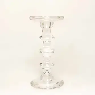 Boston Living Glass Taper Candle Holder 11x23cm Clear Pillar