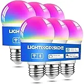 Lightinginside Smart Light Bulbs 6 Pack, Smart Bulb Works with Alexa/Google Home/Smart Life, CRI>90, RGBCW Color Changing LED Light Bulbs, 2.4G WiFi Bluetooth A19 E26 Bulb, No Hub Required, ETL Listed