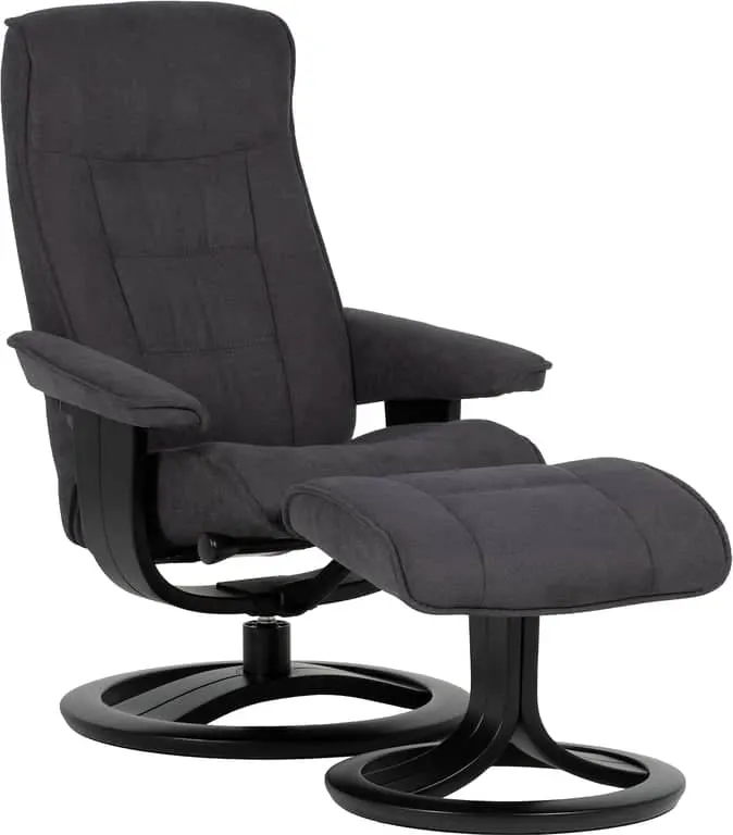 Bravo hvilestol m/skammel, stoff Enjoy Graphite