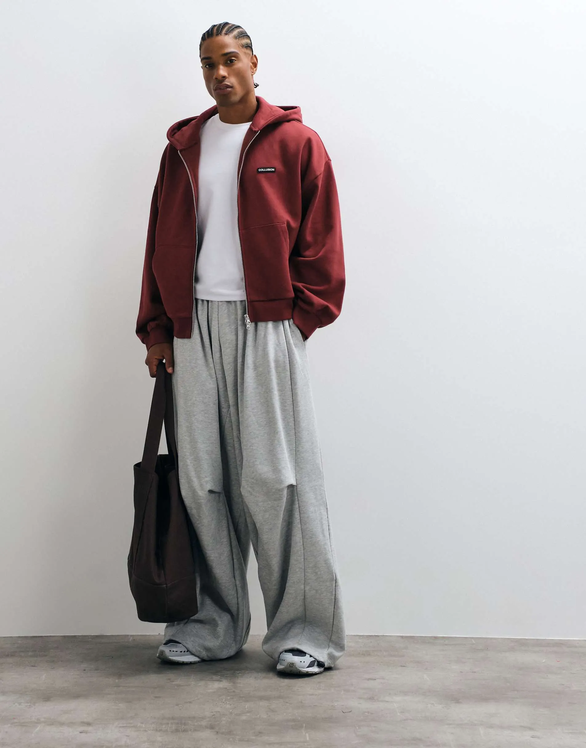 COLLUSION XL Baggy Jogger in grey marl