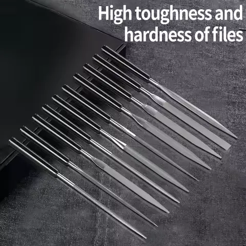10pcs/set Metal Needle File Set Wood Rasp Metal Polishing Hand FileTools Steel Rasp Needl Filing For Metal Glass Stone Wood Carv