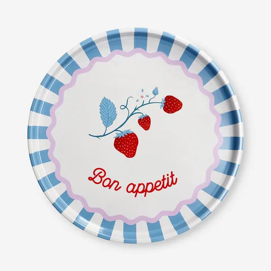 Decorative round metal tray - 31 cm