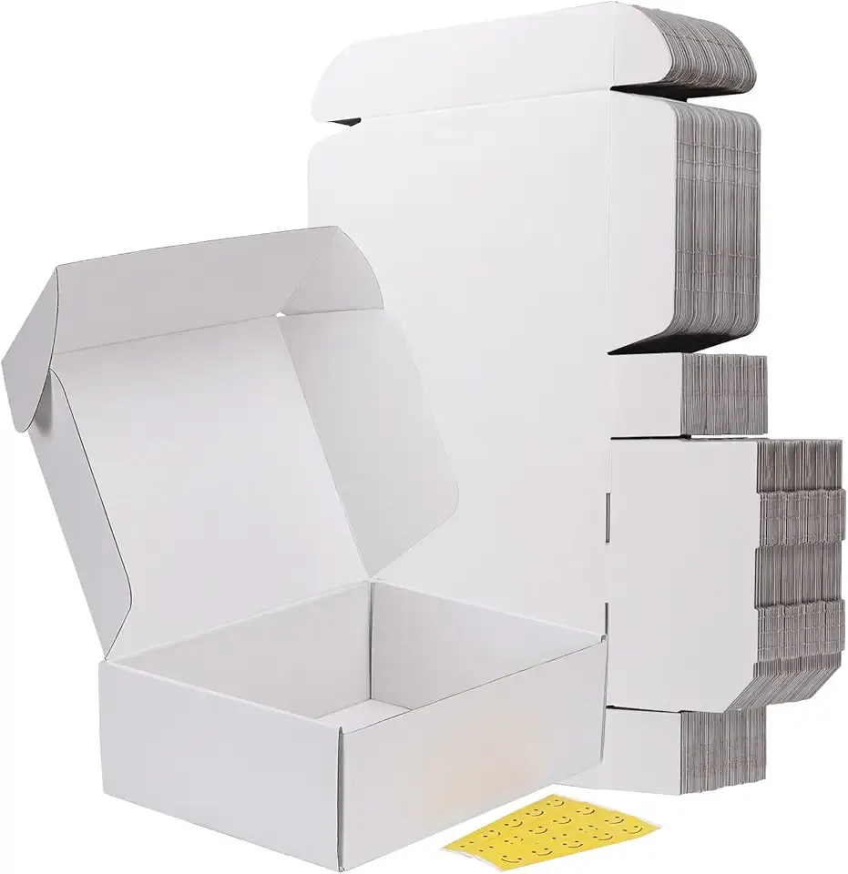 RLAVBL 12x9x4 Inches Shipping Boxes Set of 20, White Corrugated Cardboard Box, Mailer Boxes for Small Business