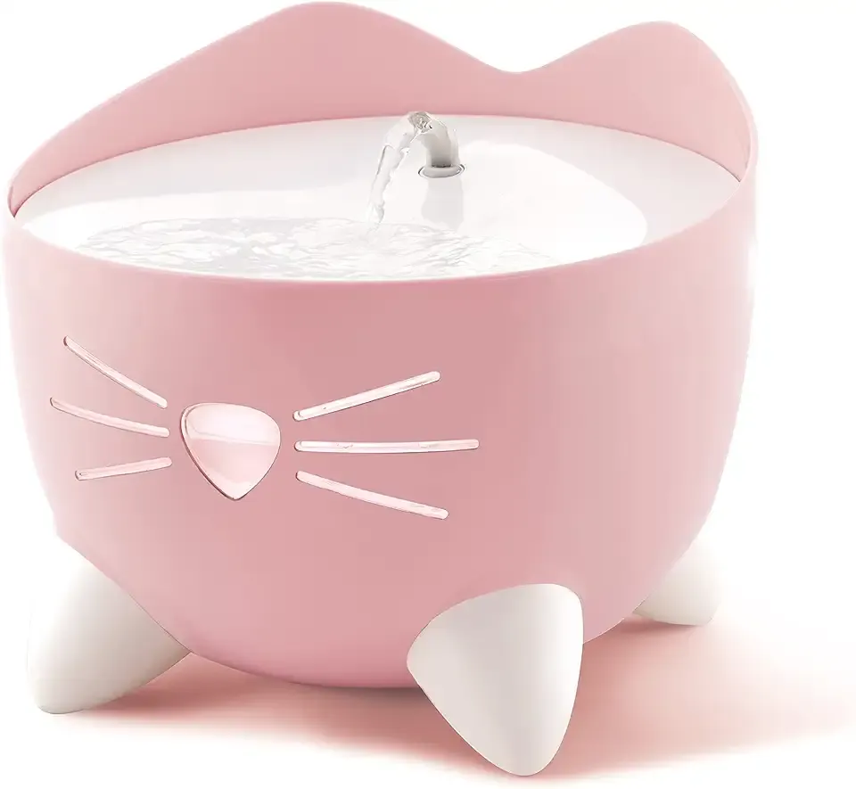 Catit PIXI Cat Drinking Fountain, Running Water Fountain, Pink