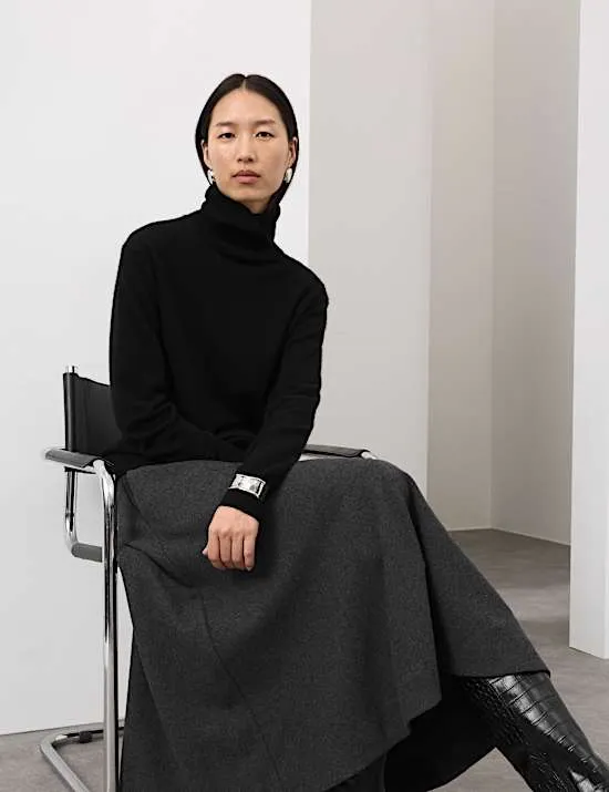 Rollkragenpullover aus reinem Kaschmir