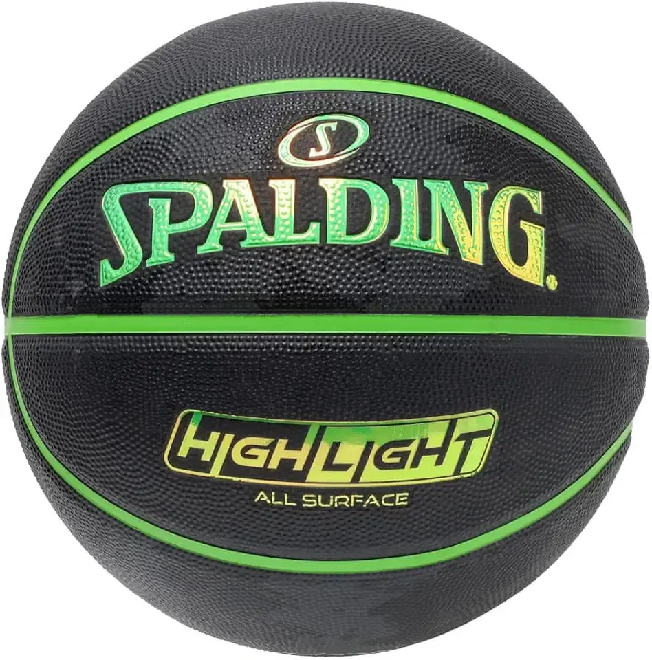 Spalding 85-151J Basketball Highlights Rubber Black x Green No. 7 Ball