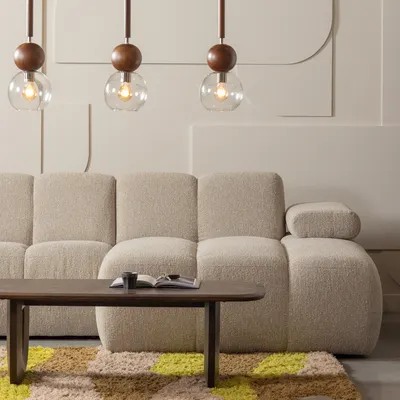 Mojo Chaise Longue - Bouclé - Beige Melange Mojo Chaise Longue - Links - Bouclé - Beige Melange