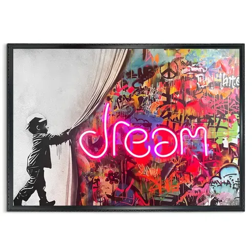 LED-Bild DREAM - gerahmt - Timer - 100x70 cm