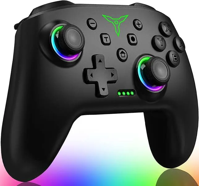 Switch Controller, Wireless Switch Controller Compatible with Switch Controller 1/Switch 2/Switch Lite/OLED, Wireless Switch Controllers Work with iOS/Android/PC with RGB Light, Programmable, TURBO & Wakeup