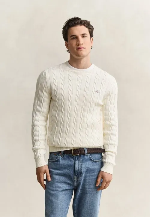 CABLE NECK - Strikkegenser - cream