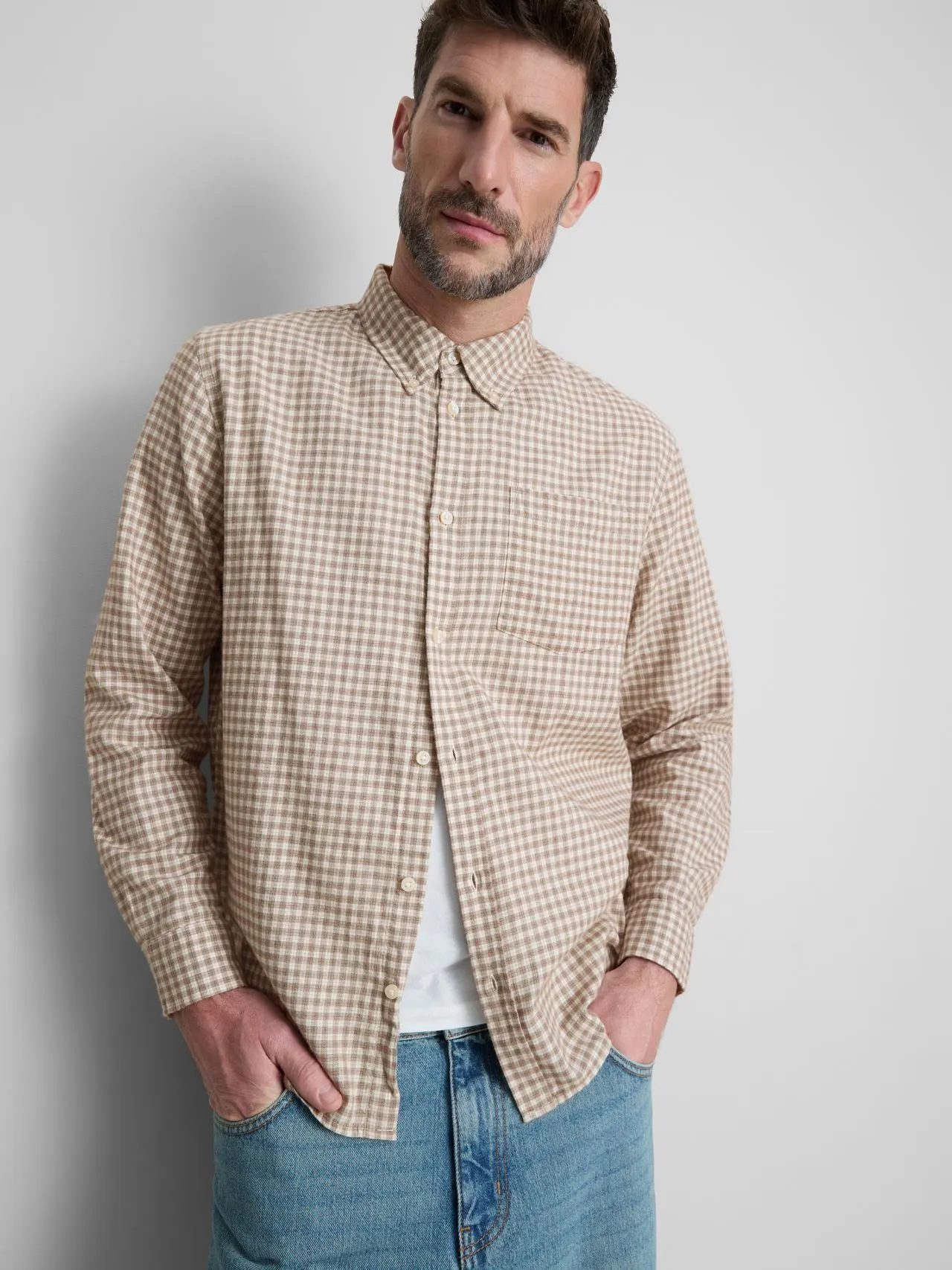 Chemise en pur coton à carreaux