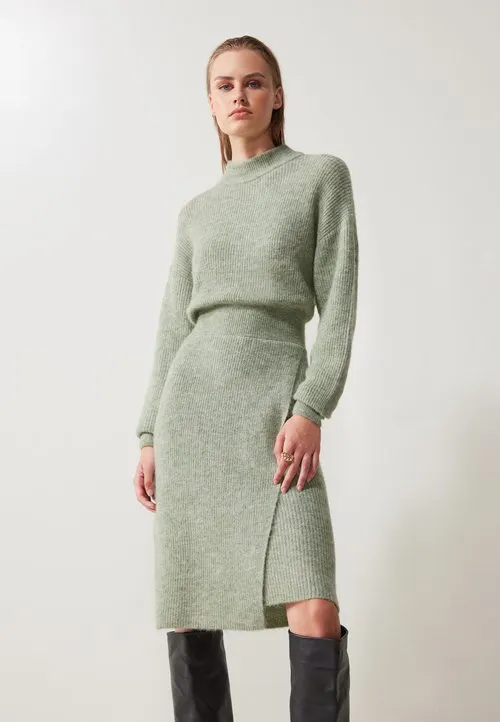 Anna Field Strikket kjole - mottled green