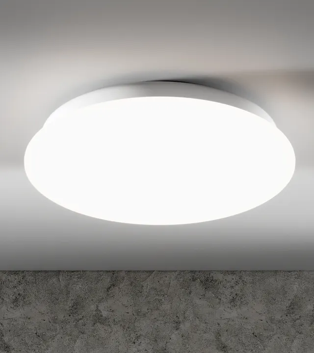 Plafón LED redondo blanco pantalla acrílica INSPIRE Moon 1450 lm blanco neutro (4000K) ø25 cm IP21