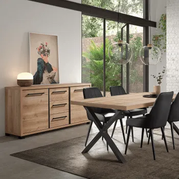 Dressoir FABIAN Arizona Oak/Nero B182