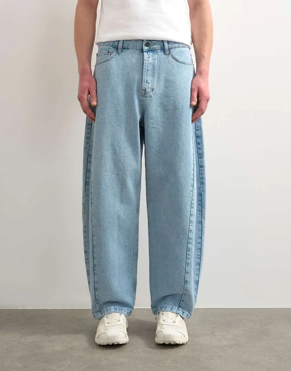 Topman rigid barrel jean in light wash