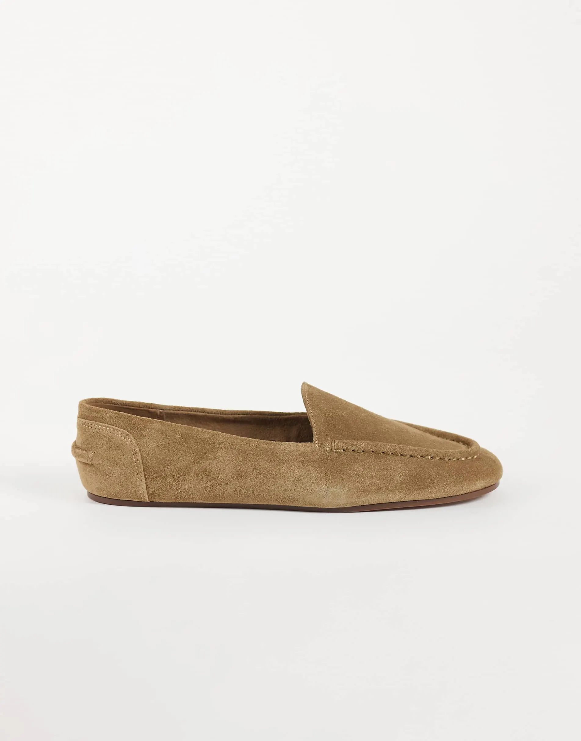 Mango 100% leather flat shoe in sand