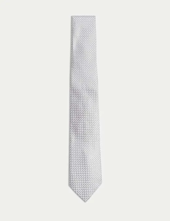 Slim Textured Pure Silk Tie