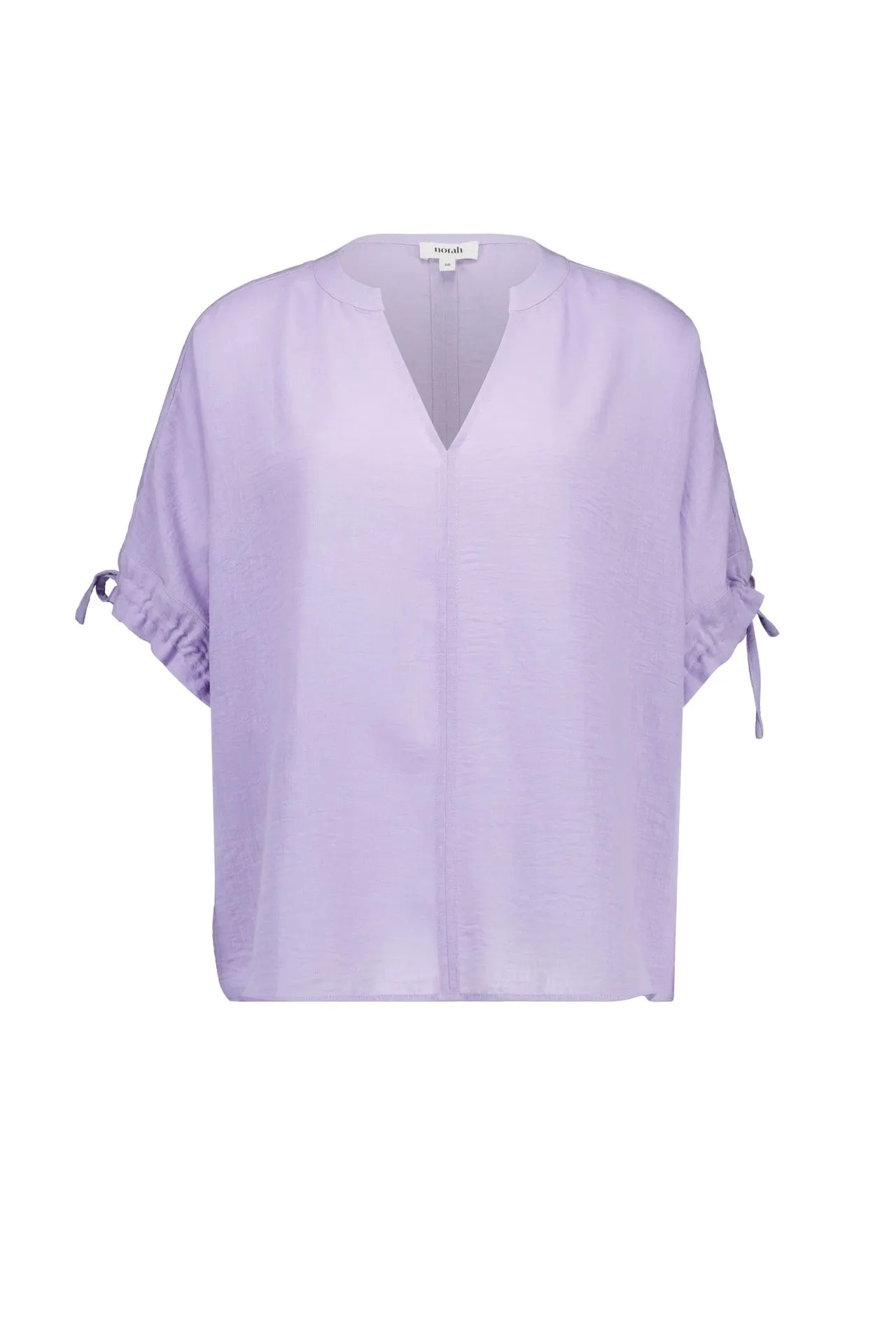 Lila blouse met strikdetails