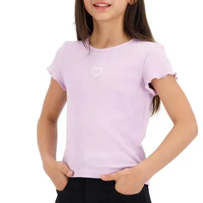 Playera Fantastic Niña Manga Con Olán Bordado En Pecho