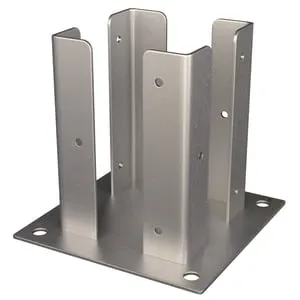 Base per pannello Thermowood in acciaio H 12.5 x L 12.5 x P 12.5 cm