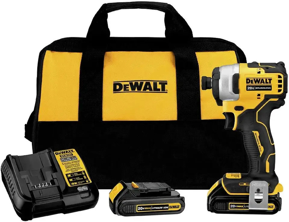 ATOMIC 20V MAX* Impact Driver, Cordless, Compact Kit, 2 Batteries, 1/4-Inch (DCF809C2)