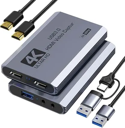 XIIXMASK USB 3.0 HDMI Capture Card, 4K60FPS Capt…