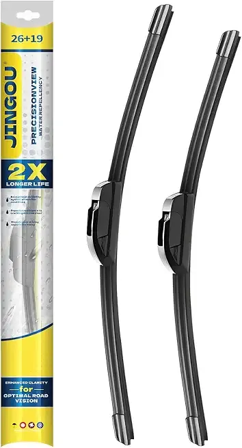 26''+19'' Front Windshield Wiper Blades Compatible with 2008-2017 Honda Accord/2010-2015 Toyota Prius OEM QUALITY Premium All-Season Automotive Replacement Wipers (Pack of 2)