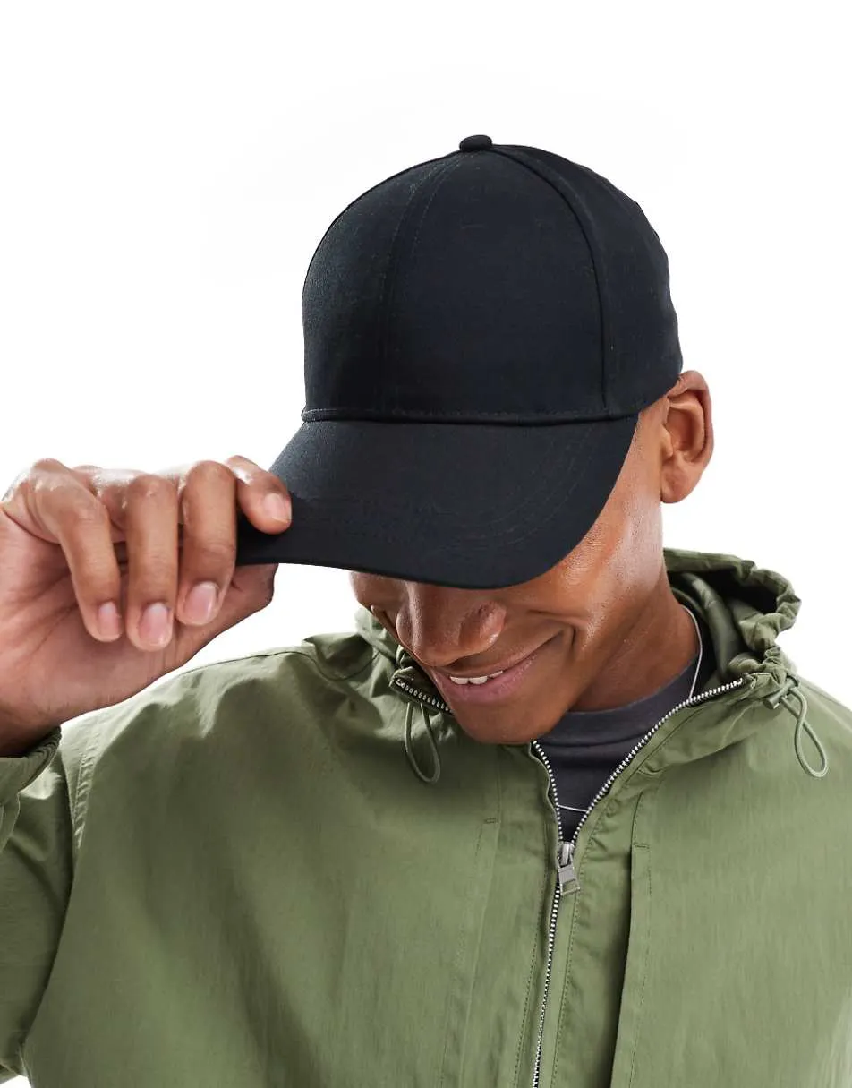 ASOS DESIGN baseball cap in black