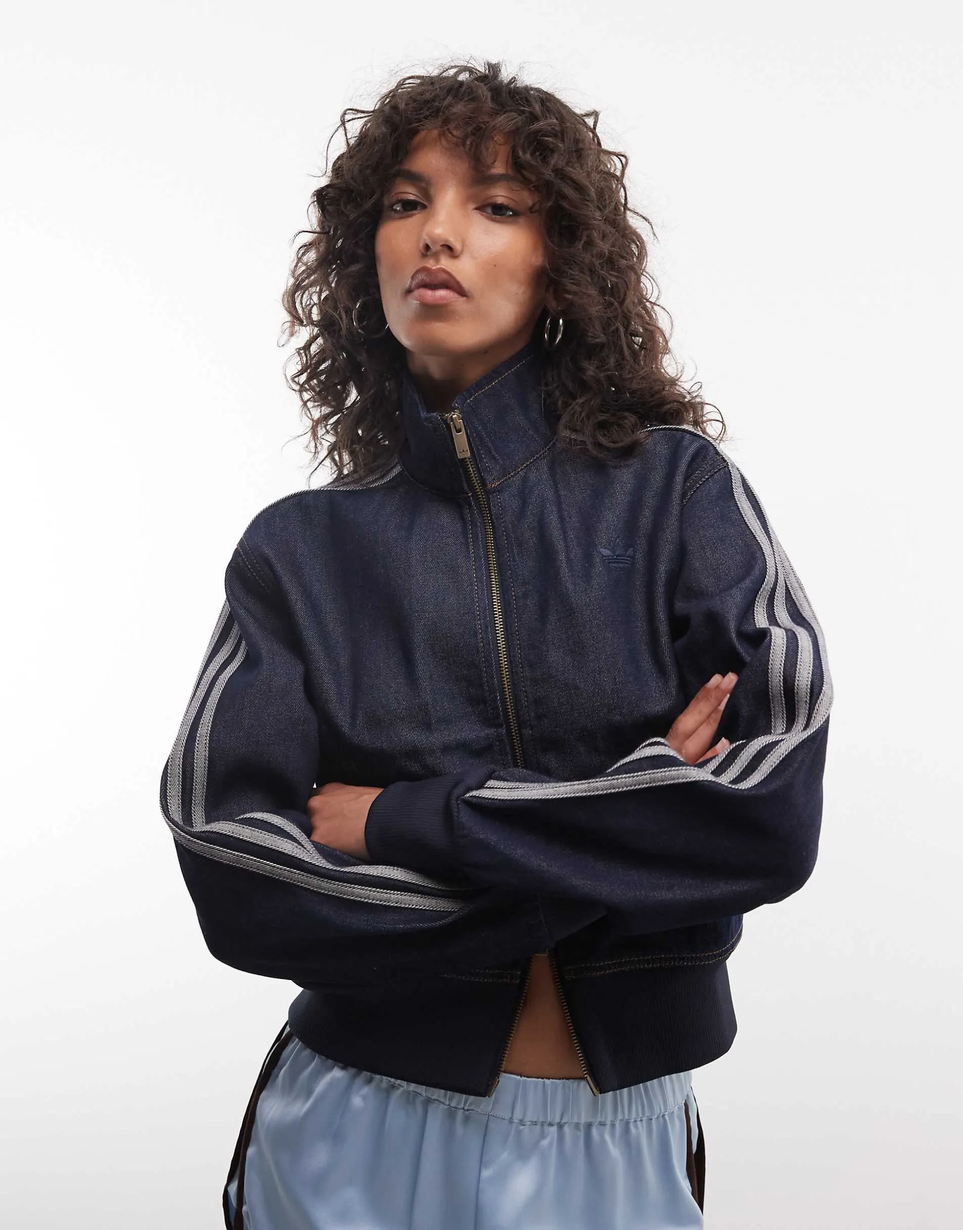 adidas Originals firebird denim track top in indigo