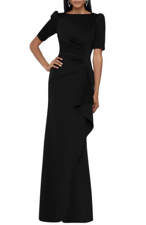 Ruffle Puff Sleeve Gown