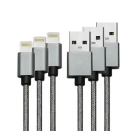 3 Pack Apple MFI Certified Braided Lightning to USB Cable (2m)