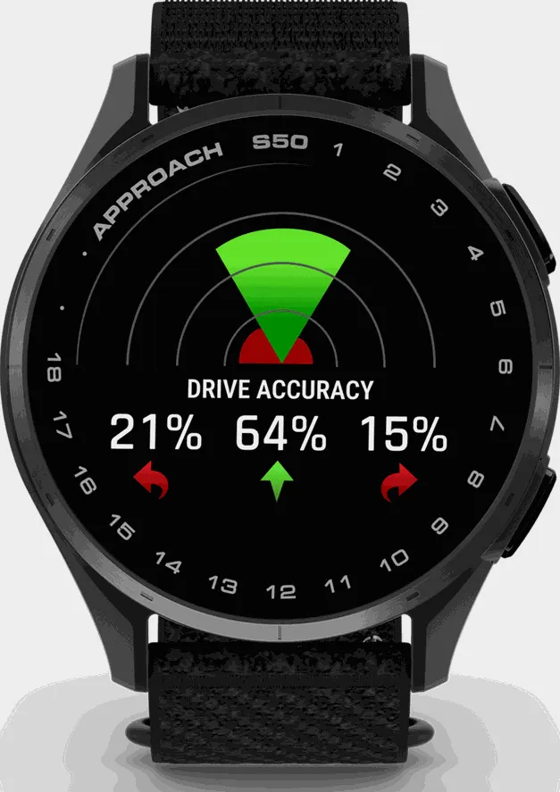 Approach S50, 43 mm, Golf GPS, golfklokke - Svart