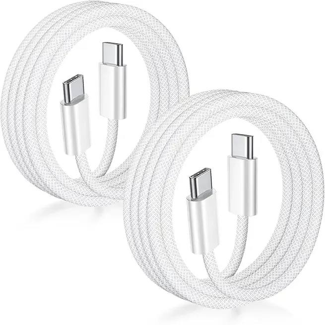 USB C to USB C Cable 3FT Certified 2Pack 60W usbc Woven Fast Charging Type C Charger Cord Compatible with iPhone 17/16 Pro Max Plus Samsung S23 Note 20 iPad Pro Air Mini MacBook Air