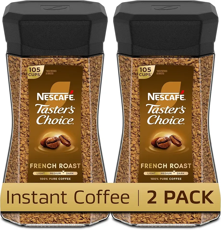NESCAFÉ Taster's Choice Instant Coffee, Dark Roast Coffee, French Roast, 2 Jars (7 Oz Each)
