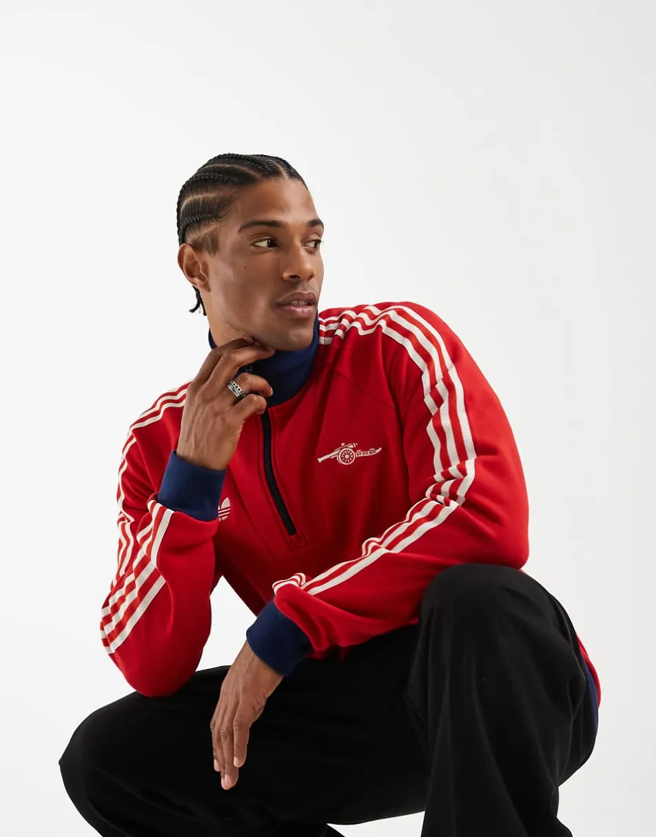 adidas performance Arsenal fc og half zip top in better scarlet