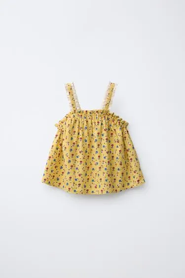 PRINTED SCHIFFLI EMBROIDERY TOP