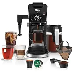 Ninja Hot and Iced Coffee Maker, Single Serve Coffee Maker and Drip Coffee Machine, DualBrew Pro Specialty 12-Cup with K-Cup Combo, Includes Permanent Filter, CFP307