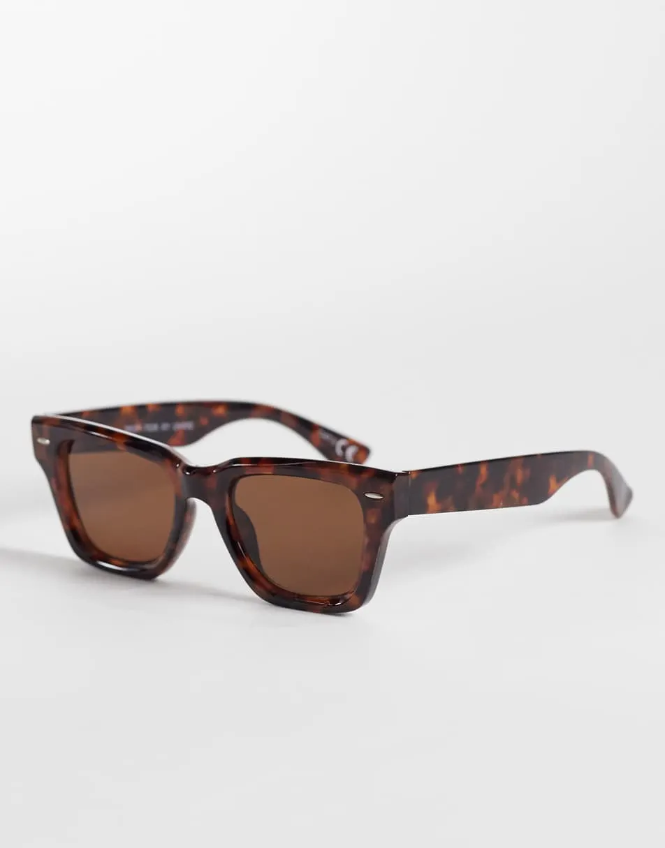 Gina Tricot classic square sunglasses in tortoise shell brown