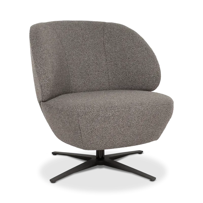 Draaifauteuil Cocoon - stof Dream Antraciet - poot zwart