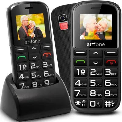 Handy Seniorenhandy Mobiltelefon mit großen Tasten und ohne Vertrag 0.08 MP, Li-Ion 1000 mAh Kamera Handy Mit SOS Notruftaste Einfache Schwarz Retoo