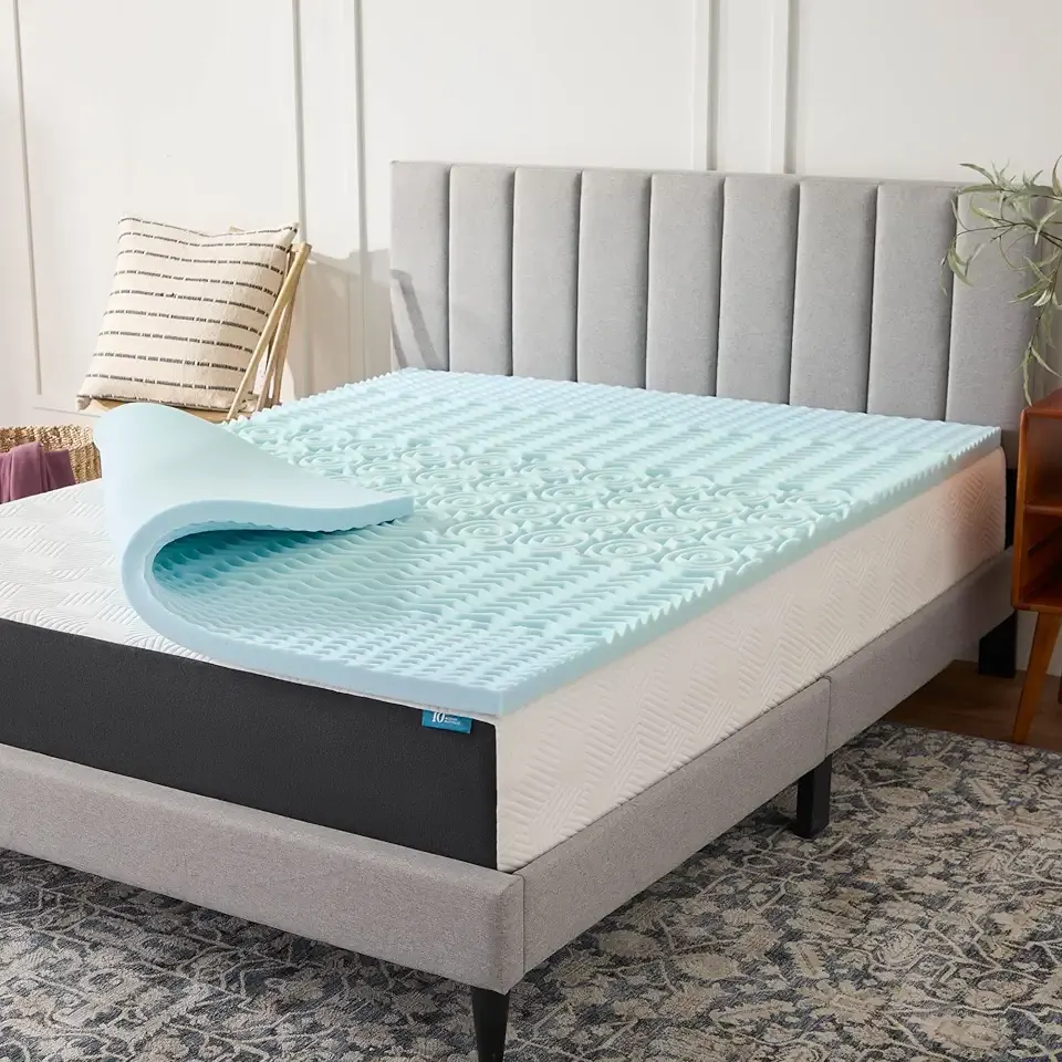 2 Inch Zoned Gel Memory Foam Mattress Topper, Queen